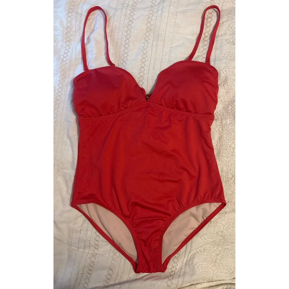 NEW Lark & Ro Fuchsia Sweetheart Neckline One Piece‎ Swimsuit, Small